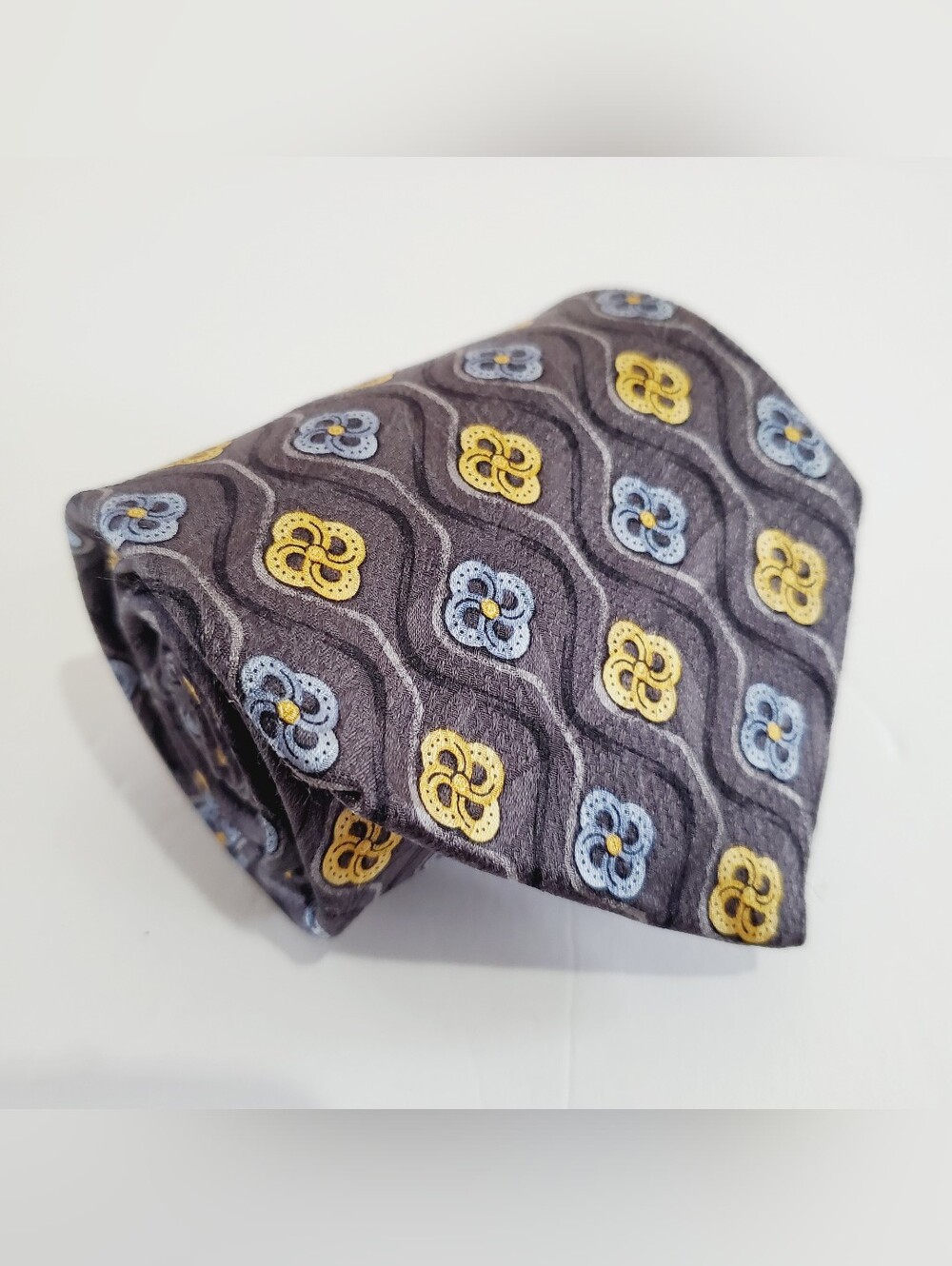 Robert Talbott Studio Multicolor Geometric Pattern Men's Silk Neck Tie 58x3.75"